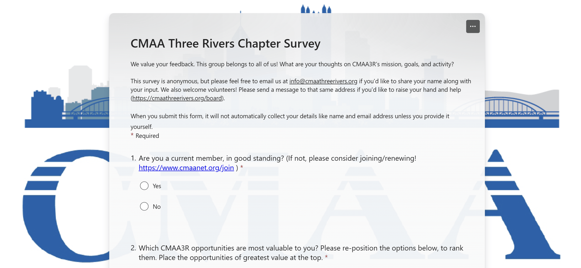CMAA3R Survey image